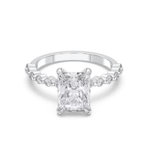 Anillo atemporal de diamante de corte redondo y radiante de moissanita de 3,42 quilates, quilates, 10K14K, 18K, Oro Sólido - Product Image 4