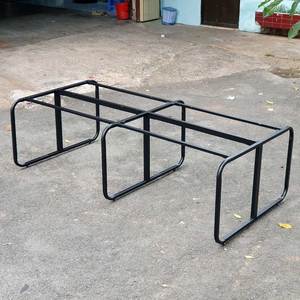 Escritorio Modular Contemporáneo Minimalista HBMN032 para 4 Personas, Muebles de Oficina Modernos de Melamina con Patas Metálicas y Doble Motor - Product Image 5