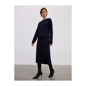 Jupe midi confortable en mélange de laine, coupe trapèze - Product Image 5