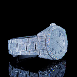 Montre Hip Hop VVS en acier inoxydable avec cadran noir personnalisé VVS Lab Grown Diamond Automatic Trending Wrist Diamond Watch - Product Image 3