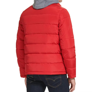 Veste matelassée de style streetwear de haute qualité, personnalisée, en coton, à capuche, avec logo sur le devant, pour hommes, promotionnelle, tendance, brillante, pour l'hiver - Product Image 2