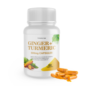 Cápsulas naturales de extracto de jengibre y cúrcuma, suplemento dietético de hierbas combinado en una botella - Product Image 2