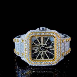 Montres Skeleton Moissanite | Style présidentiel de luxe VVS | Approvisionnement en gros glacé - Product Image 1