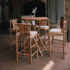 Mesa plegable redonda de madera de bambú ecológica mesas plegables circulares naturales hechas en Vietnam para exportación al por mayor - Product Image 6