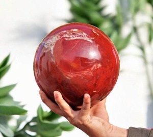 Venta al por Mayor de Bolas de Piedra de Jaspe Rojo Pulido de Primera Calidad MUNTAHA AGATE, Cristal Curativo, Energía, Meditación, Reiki, Feng Shui para el Hogar, 150-250 g - Product Image 1