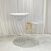 Table haute de bar de jardin en acier inoxydable de haute qualité, style nordique, or/argent/or rose, pour terrasse extérieure, salon, hôtel