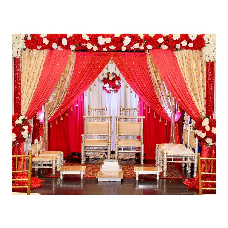 Qualité supérieure Vente chaude Lavable et infroissable Décoration de mariage Réception Scène Décor Polyester Tissu Rideaux