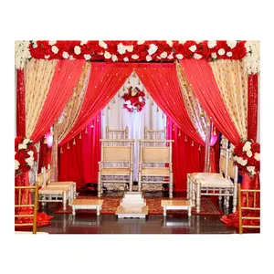 Premium Quality Hot Selling Washable and Wrinkle Free Wedding Decoration Reception Stage Decor Polyester Fabric Drapes