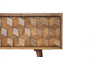 Meuble TV en bois massif Ayaka avec un grand rangement en acacia au fini naturel et un support contemporain pour un salon élégant - Product Image 5