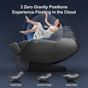 Silla de Masaje Portátil de Lujo con Gravedad Cero para Todo el Cuerpo, con Soporte para Piernas y Cabeza, Airbag, Circulación, Descompresión, Música Bluetooth y Compresión Caliente - Product Image 6