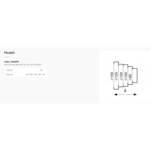 Raccords de réduction en PVC Tecnosystemi 80-100-120-125-150 pour systèmes d'aspiration et de ventilation CVC - Product Image 2