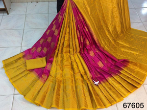 ส่าหรีผ้าไหมบริสุทธิ์ที่มีการทอผ้า Paithani Pallu ที่อุดมไปด้วย3D ดีไซน์แบบดั้งเดิมที่สวยงามทั้งหมด - Product Image 4