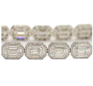 Women's <b>Unique</b> Engagement Bracelet 18K White Gold Plated Tennis Moissanite Diamond Bracelets & Bangles Perfect <b>Gift</b> <b>for</b> <b>Her</b> - Product Image 3