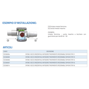 Siphon horizontal inspectable Tecnosystemi pour la climatisation et la plomberie – Produit anti-odeurs - Product Image 6