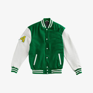 Chaqueta Universitaria Personalizada Estilo Letterman, Chaqueta de Béisbol, Chaqueta de Invierno de Moda Urbana, Tejida en Lana y Piel de Oveja - Product Image 1