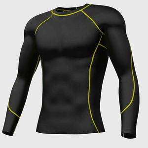 Fabricant de rashguards, rashguard personnalisé imprimé pas cher, compression, col arrondi, sportif pour hommes, chemise à manches longues - Product Image 2