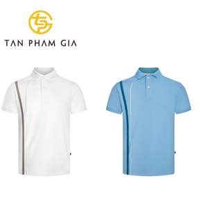 เสื้อโปโลกอล์ฟผู้ชายแบบพรีเมี่ยมเสื้อกีฬาผ้าสครับทนทานเสื้อซับในผ้าฝ้ายสีแทน Pham Gia - Product Image 1