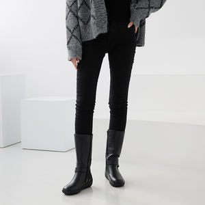 [JSHOE] Women Genuine Cow Leather Fleece Lined Wedge Mid Calf Boots with Buckle Strap Comfortable Winter Walking <b>Shoes</b> - Product Image 4