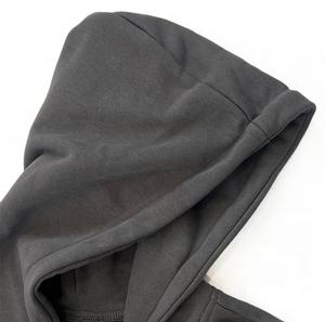 Vente en gros de sweats à capuche unis vierges personnalisés de haute qualité pull en coton pour hommes pull à capuche pour hommes sweats à capuche en coton polaire teinture noire - Product Image 4