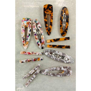Barrette à cheveux pour filles, motif tortue, en acrylique, avec tissu métallique et acétate, pour les occasions festives - Product Image 1