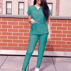 2025 Medical Women's <b>Scrub</b> <b>Top</b> Custom Logo Printing High Quality Cotton Polyester Seamless Fusing Needle Detection for Hospital - Product Image 3