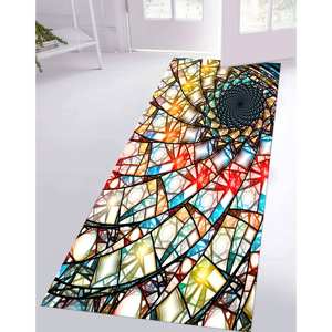 Tapis imprimé à motifs fractals vibrants - Moderne, antidérapant, personnalisable, avec poils doux - Product Image 3