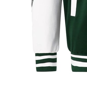 Vestes de baseball universitaires FUBU pour femmes, logo brodé personnalisé en gros, vert, vestes de rue tendance, vestes en laine, lettres brodées - Product Image 4