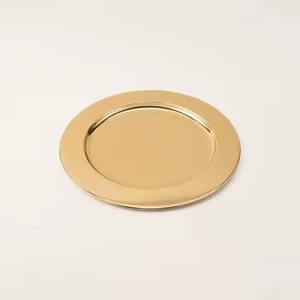 Assiette de présentation de mariage épaisse en acrylique à bord ondulé doré de luxe élégant Assiettes de présentation rondes pour la décoration de dîner et de fête pour le service - Product Image 4