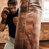 Sac de frappe en cuir de haute qualité, personnalisé avec logo imprimé, couleur sur mesure, léger, rempli de sable, pour l'entraînement de boxe et de MMA