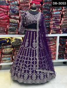Indian Ethnic Wear Heavy Faux Georgette With Embroidery Sequence <strong>Design</strong> Work Lehenga Choli <strong>Net</strong> <strong>Dupatta</strong> for Wedding Wear Clothes - Product Image 3