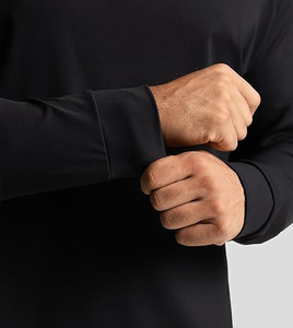 Sweat à capuche d'hiver pour homme en polaire coton/polyester à manches longues, décontracté pour la salle de sport, entraînement, séchage rapide, léger, coupe classique, noir - Product Image 1