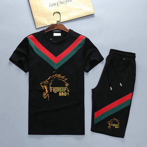 Sudadera Camiseta Conjunto corto Chándal Ropa de verano Pieza 2 Camiseta de sudor y pantalones cortos Conjunto para hombres FIGHTER BRO - Product Image 2