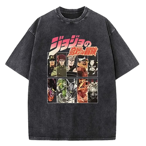 Camiseta de Algodón con Estampado de Anime JoJo's Bizarre Adventure Killer Queen 2025, Prenda Teñida, Transpirable, de Manga Corta, Estilo Harajuku para Hombre - Product Image 1