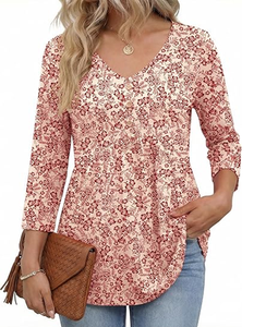 Blusas Tipo Babydoll con Mangas para Mujer, Camisas con Cuello en V y Peplum, Túnicas y Blusas Elegantes e Informales para Otoño - Product Image 4