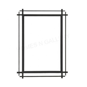 Cadre de miroir mural en fer forgé vintage moderne finition mate noire tenture murale économique en fer métallique décorative pour la maison élégante - Product Image 3