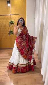 Belle Séquence Lourde Imprimée Numérique Travail Georgette Blanc Lehenga Choli Pour Spécial Fête De Mariage Designer Tenue Traditionnelle - Product Image 4