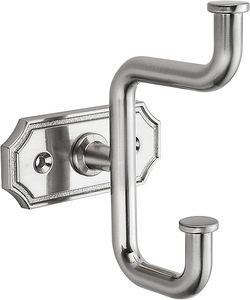 Silver Decorative Wall <b>Hooks</b> for <b>Bathroom</b> Bedroom Kitchen-Robe Coat <b>Hooks</b> Durable Aluminium Material for Towel Organisation - Product Image 1