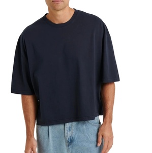 เสื้อยืดทรงบ็อกซี่ปักลายตามสั่ง แฟชั่นใหม่ปี 2025 ขายส่ง ผ้าฝ้าย 100% ทรงปกติ ผ้าถักใยไผ่ เสื้อยืดสตรีทแวร์ผู้ชาย - Product Image 1