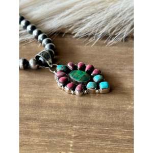 Southwest Handmade Multi Stone & Sterling Silver Cluster Pendant Bezel <b>Set</b> - Product Image 2