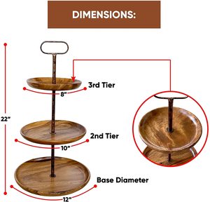 3 <b>Tier</b> Handmade Customized Wooden <b>Cake</b> <b>Stand</b> Best Quality Luxury Handmade Wooden <b>Cake</b> Holder Dessert Buffet Display <b>Stand</b> - Product Image 6