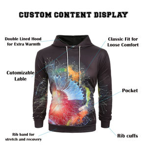Sweat-shirt et sweat à capuche imprimés par sublimation pour hommes, résistant à la décoloration et en tissu doux, coupe athlétique, vêtements de sport en polyester, OEM/ODM - Product Image 5