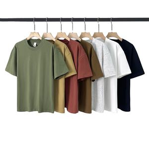 Serigrafía personalizada de alta calidad y bordado cuello redondo corto en blanco 100% algodón liso camiseta de gran tamaño para hombres - Product Image 1