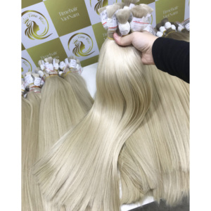 Extensiones de cabello Remy humano crudo de 22 ''24'' de alta calidad, Color claro, cutícula a granel alineada vietnamita, gran stock, superventas - Product Image 4