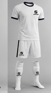 White Soccer Uniform Set Contrast Trim Football Jersey Short Set Team Training Kit Custom Logo - Product Image 1