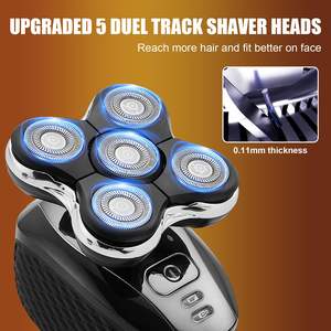 Paquete de 3 cabezales de repuesto para afeitadora eléctrica, mini afeitadora rotativa eléctrica, cuchillas dobles y triples, funcionamiento alemán, lavable. - Product Image 5
