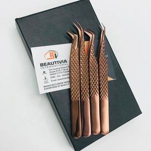 แหนบสำหรับต่อขนตาปลอมพลาสม่าสีโรสโกลด์แบบกำหนดโลโก้ได้ตามต้องการ - Product Image 2