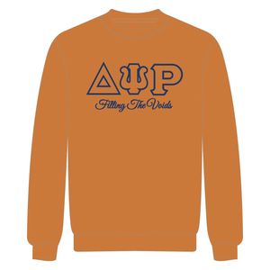 Delta Psi Rho Sorority Crewneck Sweatshirt Gold Cotton Poly Combling the Voids Greek Life Apparel Soft Comfortable Casual Wear - Product Image 2