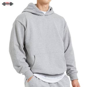 Sudadera con capucha de invierno en blanco 100% algodón con hombros caídos holgados de la mejor calidad Unisex personalizado recortado polar liso 300gsm - Product Image 1