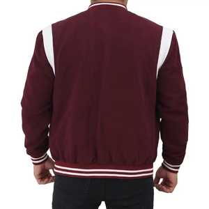 Chaqueta Universitaria Personalizada para Equipos Escolares, Cuerpo de Lana, Mangas de Cuero Genuino, Chaqueta Bomber de Béisbol, Uniforme, Proveedor de Ropa - Product Image 2