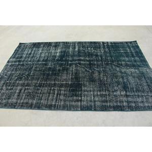 Alfombra Turca de 4.9x7.8 pies, Alfombra de Lana Vintage con Diseño de Parches Azules - Product Image 2